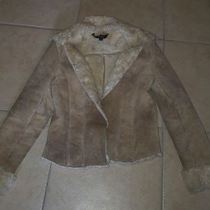 EXPRESS SHEARLING LEATHER COAT